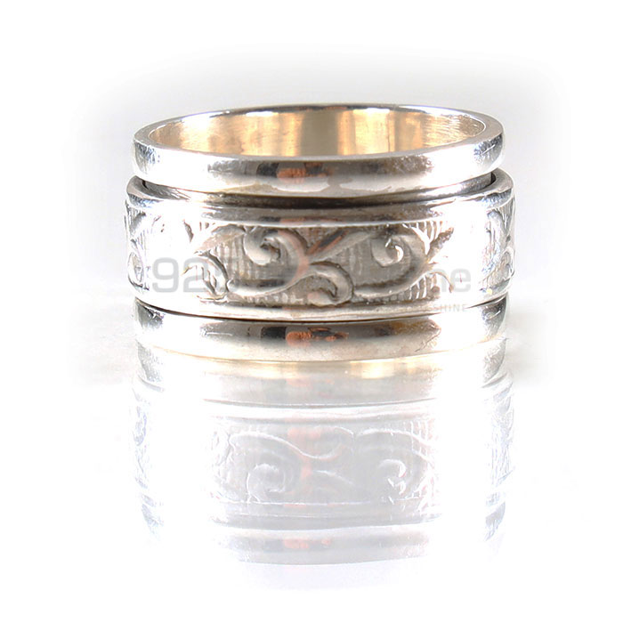 Hand Design Spinner Ring Band In Sterling Silver SSR159