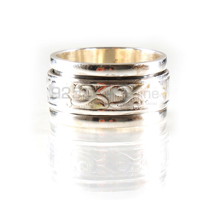 Hand Design Spinner Ring Band In Sterling Silver SSR159_1