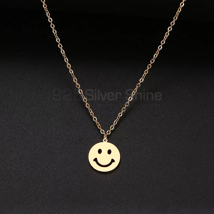 Handcrafted Smiley Emoji Necklace In 925 Sterling Silver SMMN434_0