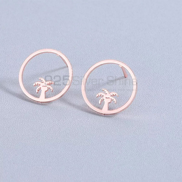 Handmade 925 Silver Palm Tree Stud Earring Jewelry TOLME592_0