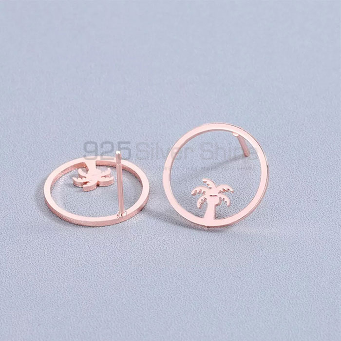 Handmade 925 Silver Palm Tree Stud Earring Jewelry TOLME592_1