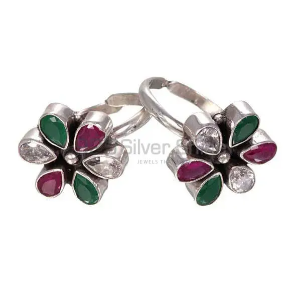 Handmade 925 Silver Toe Ring In Multi Gemstone Jewelry 925STR18
