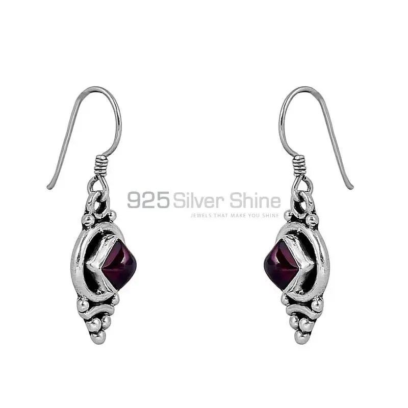 Handmade 925 Sterling Silver Earring In Natural Garnet Gemstone Jewelry 925SE95_0