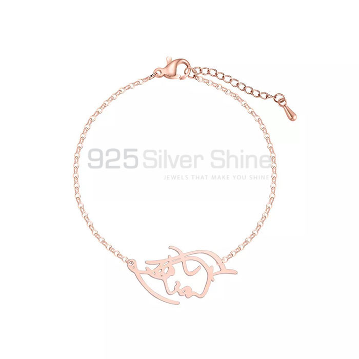 Handmade 925 Sterling Silver Face Chain Bracelet FCMB95