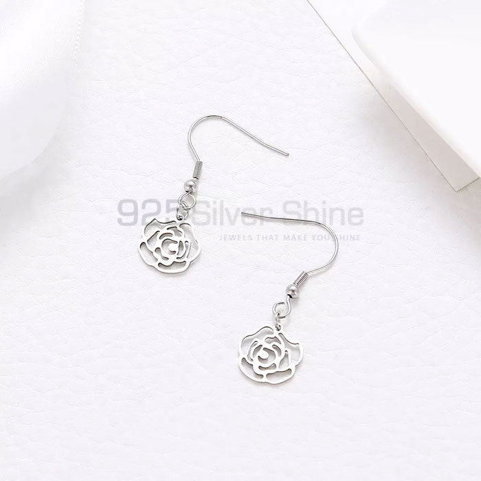 Handmade 925 Sterling Silver Flower Dangle Earring Jewelry FWME188