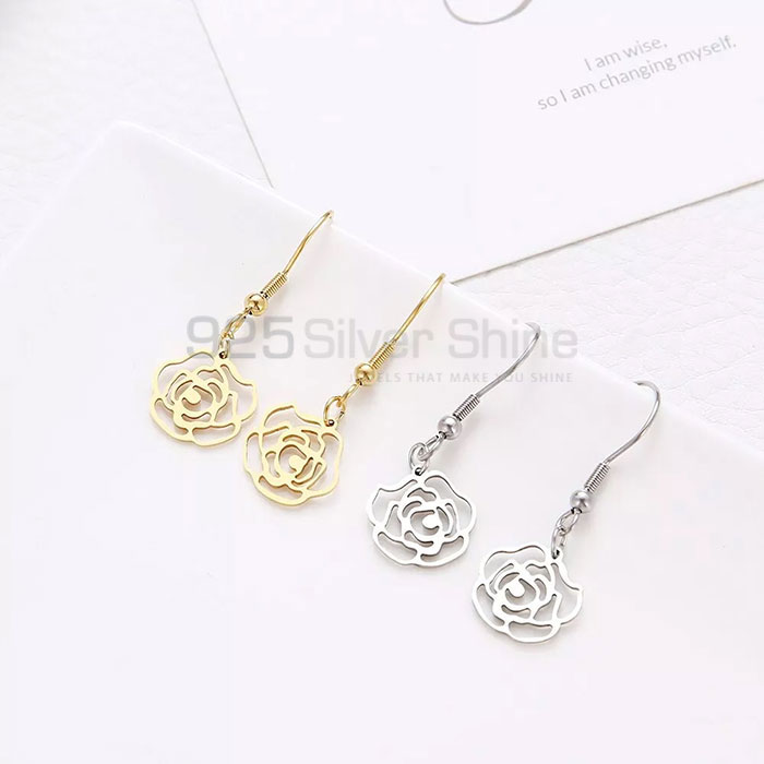 Handmade 925 Sterling Silver Flower Dangle Earring Jewelry FWME188_1