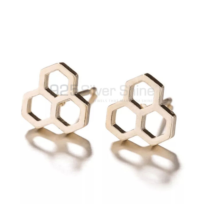 Handmade 925 Sterling Silver Honey Bee Stud Earring Jewelry HBME331_0