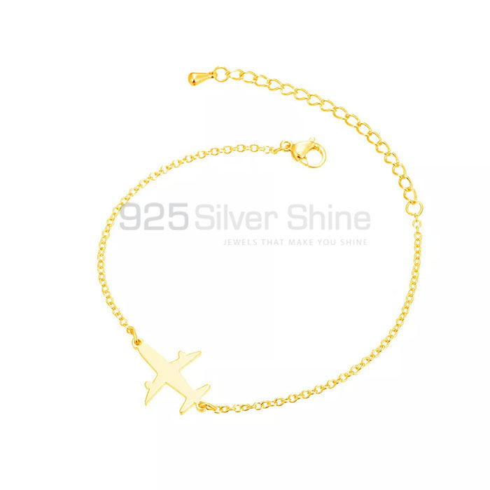 Handmade Aircraft Travel Charm Chain Bracelet In 925 Silver TVMB587_0