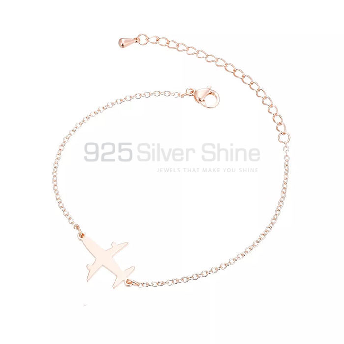 Handmade Aircraft Travel Charm Chain Bracelet In 925 Silver TVMB587_1
