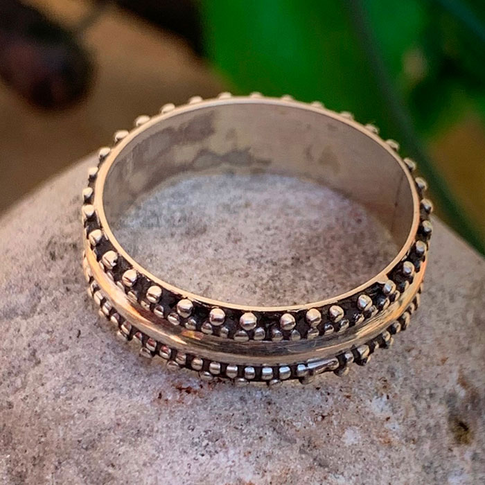 perfect gift 925 Sterling Silver engagement vintage oxidized