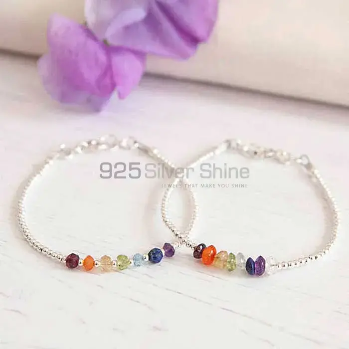 Handmade Beads Chakra Bracelets With Sterling Silver Jewelry SSCB107_0