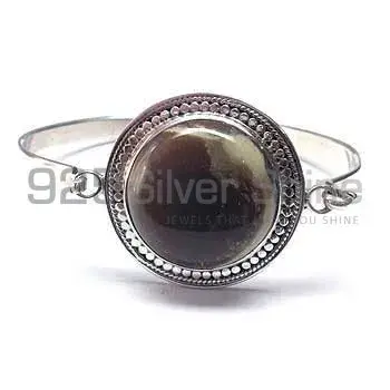 Handmade Brown Agate Gemstone Cuff Bangle Or Bracelets with 925 Sterling Silver 925SSB302