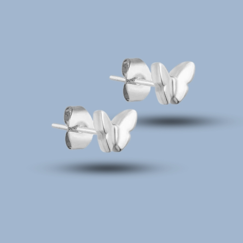 Handmade Butterfly 925 Sterling Silver Minimalist Stud Earring 925She223_0