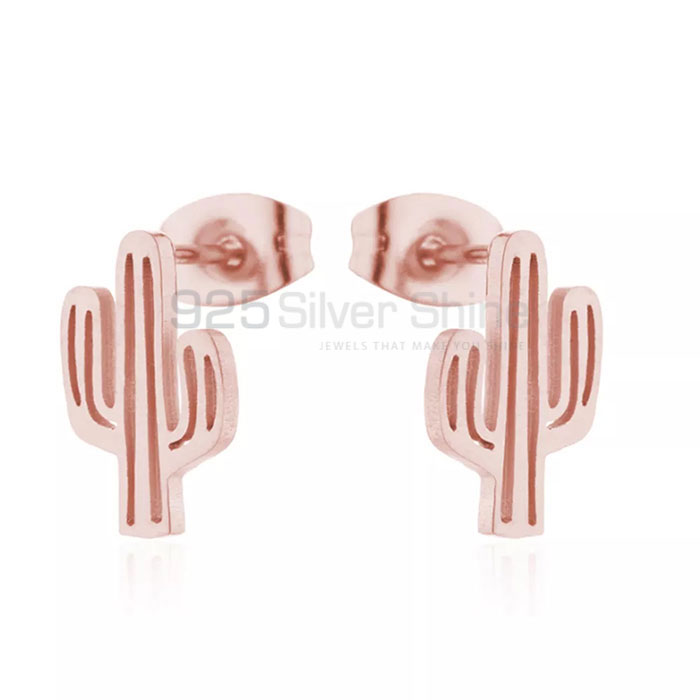 Handmade Cactus Stud Earrings In Sterling Silver FWME196