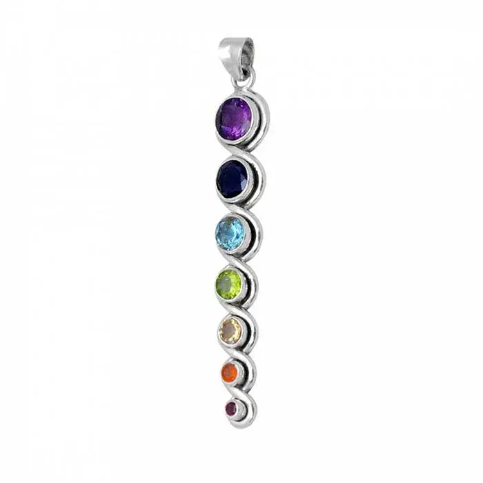 Handmade Chakra Yoga Pendant With 925 Sterling Silver Jewelry SSCP127