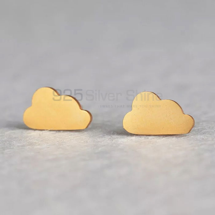 Handmade Cloud Minimalist Stud Earring In 925 Sterling Silver Jewelry CLME19