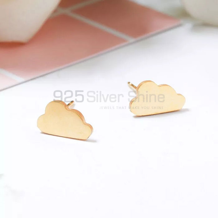 Handmade Cloud Minimalist Stud Earring In 925 Sterling Silver Jewelry CLME19_0