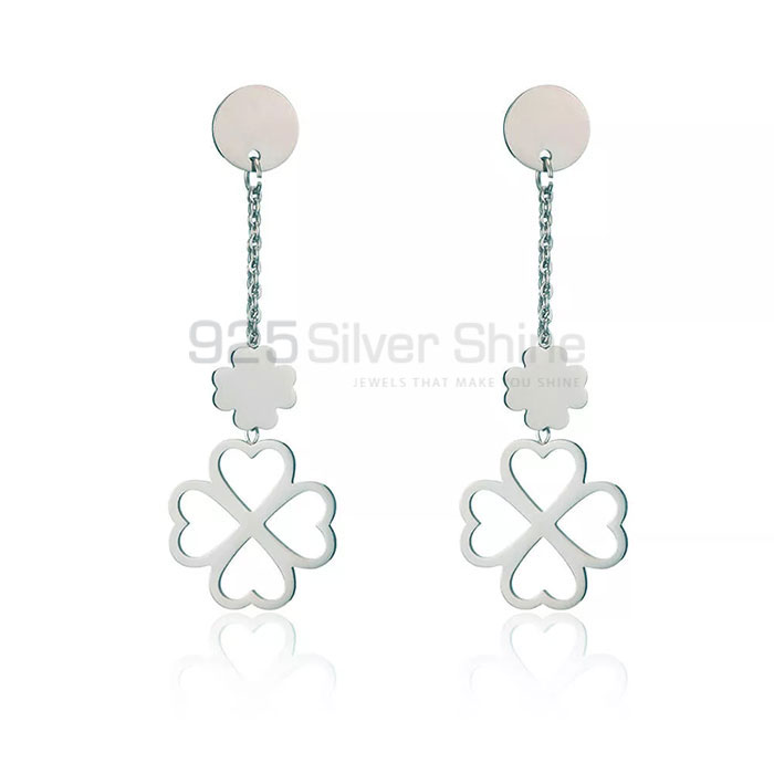 Handmade Clover Stud Minimalist Earring In Sterling Silver CFME30