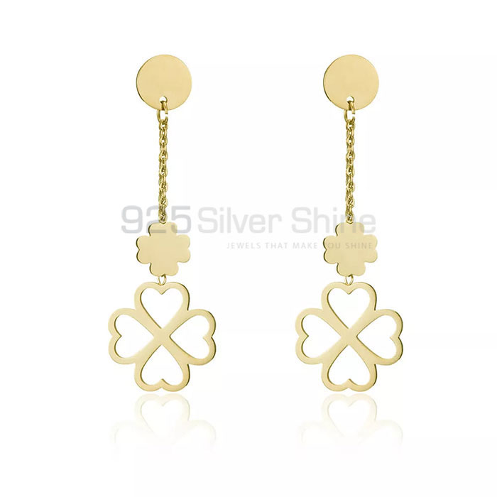 Handmade Clover Stud Minimalist Earring In Sterling Silver CFME30_0