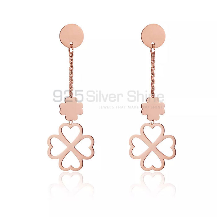 Handmade Clover Stud Minimalist Earring In Sterling Silver CFME30_1