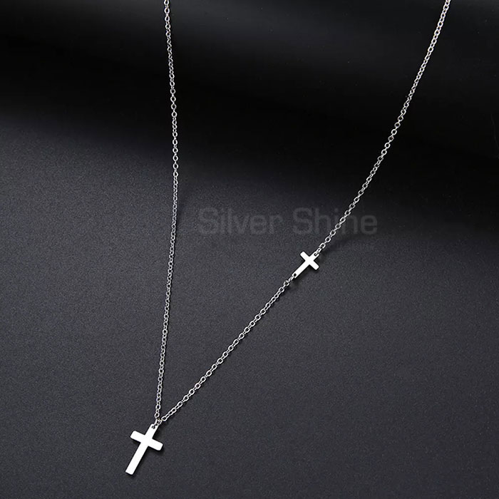 Handmade Cross Chain Minimalist Necklace In 925 Silver CRME65