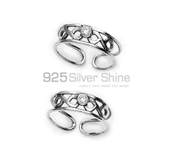Buy Parnika Designer Toe Rings in Pure 92.5 Sterling Silver for Women Pure  92.5 Sterling Silver Cubic Zirconia Toe Ring () Online at Best Prices in  India - JioMart.