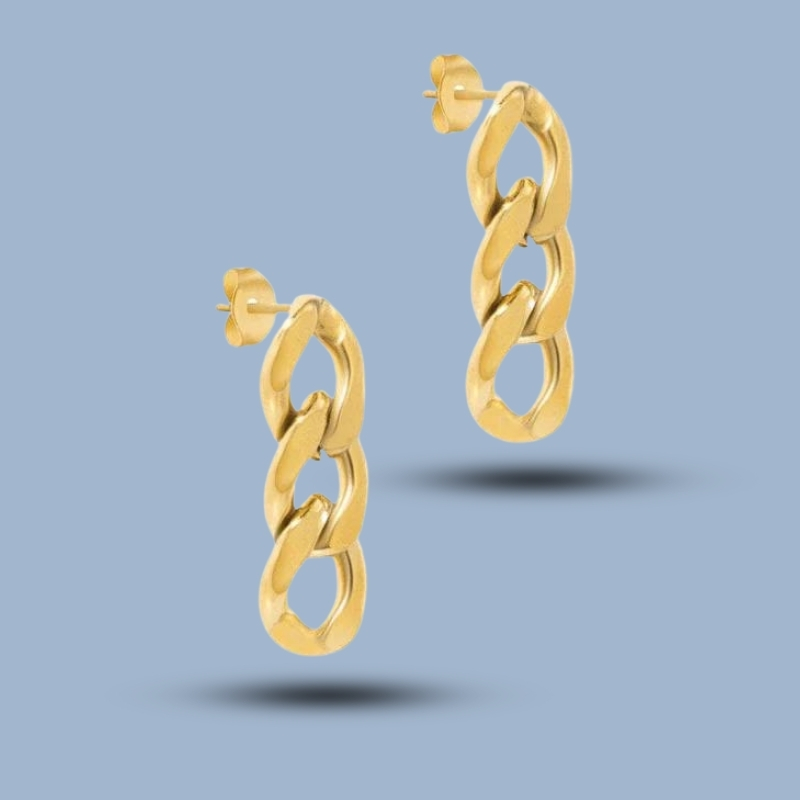 Handmade 925 Sterling Silver Small Curb Chain Stud Earring 925She259
