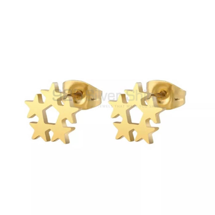 Handmade Five Star Minimalist Stud Earring In 925 Silver STME501_0