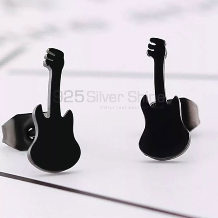 Handmade Guitar Players Music Stud Earring In 925 Silver MSME416_1