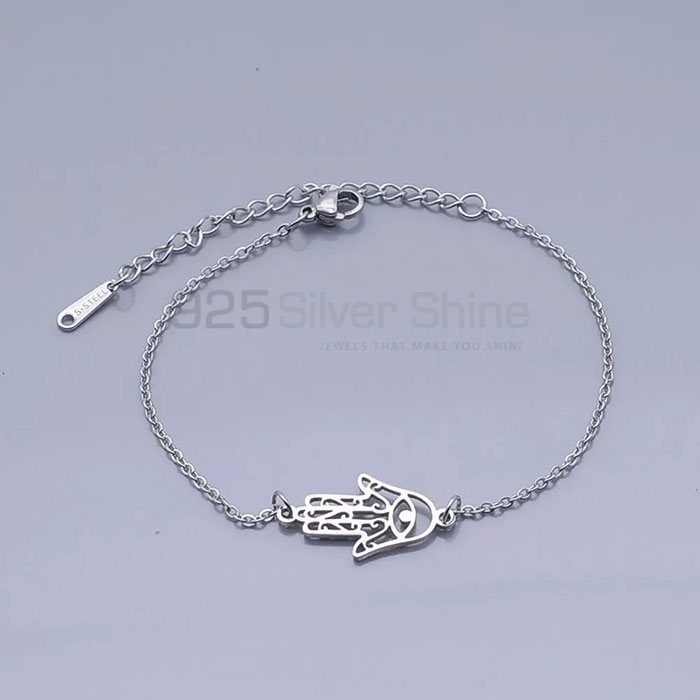 Handmade Hamsa Charm Bracelet In Sterling Silver HMMB306