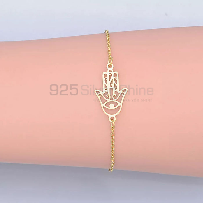 Handmade Hamsa Charm Bracelet In Sterling Silver HMMB306_1