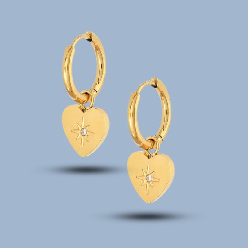 Handmade Heart Charm 925 Sterling Silver Helix Earring Hoop 925She293