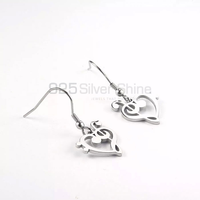 Handmade Heart Shape Music Minimalist 925 Silver Earring MSME412