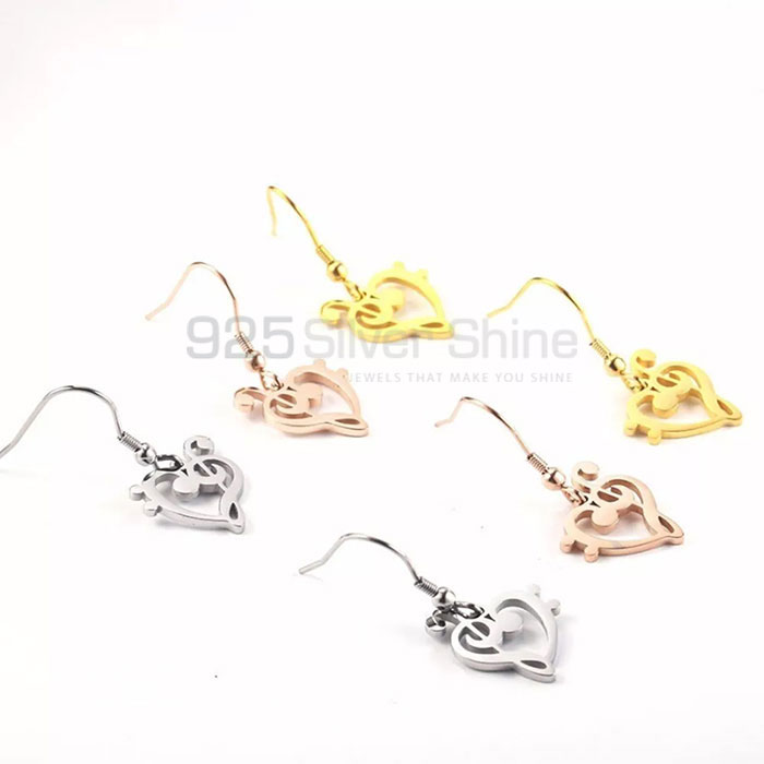 Handmade Heart Shape Music Minimalist 925 Silver Earring MSME412_1