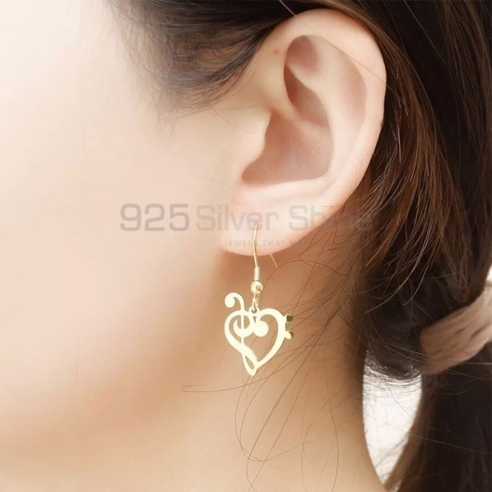 Handmade Heart Shape Music Minimalist 925 Silver Earring MSME412_2