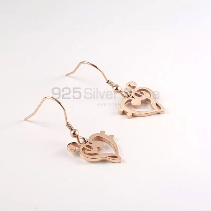 Handmade Heart Shape Music Minimalist 925 Silver Earring MSME412_3