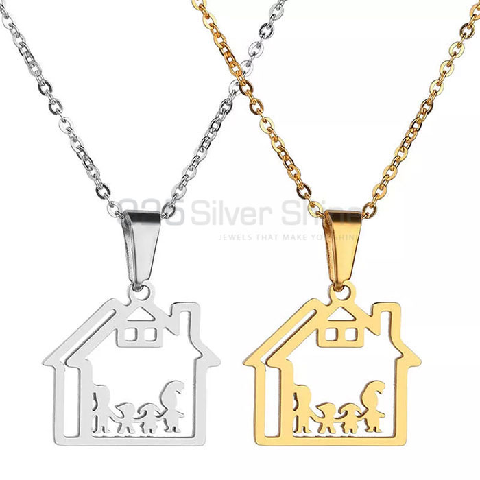 Handmade Home Charm Family Necklace In Sterling Silver FAMN117