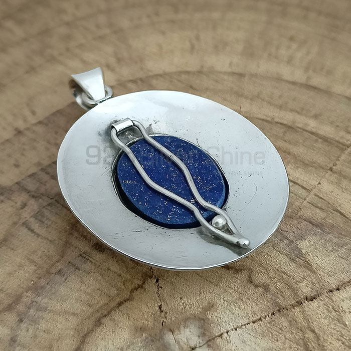 Handmade Lapis Lazuli Ethnic Pendant In Sterling Silver 925NSP29_2