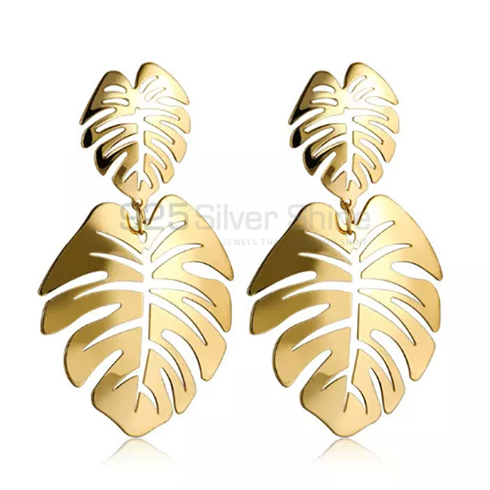 Handmade Leaf Design Flower Minimalist Stud Earring FWME194_0