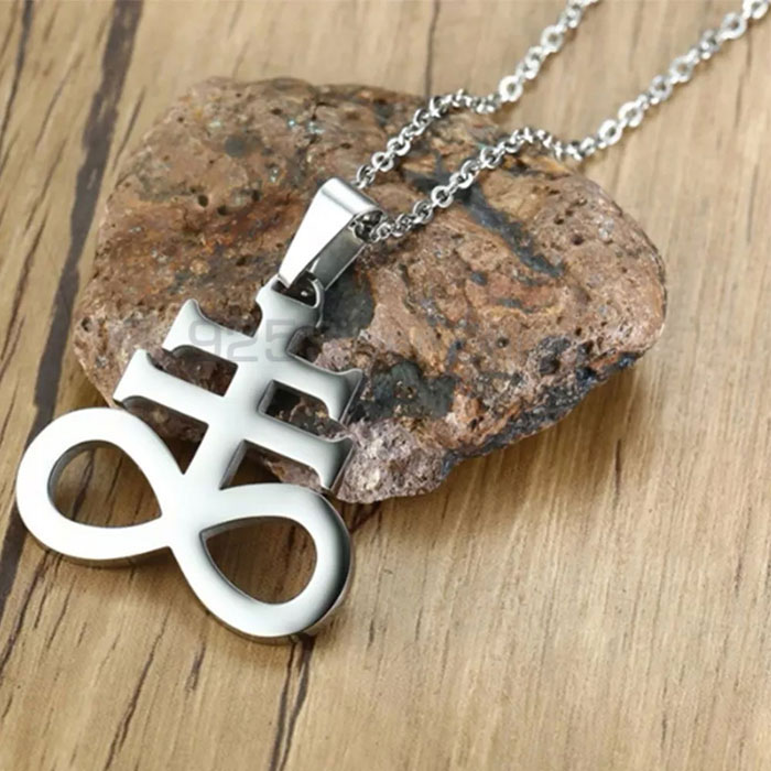 Handmade Leviathan Cross Sigil Charm Necklace In 925 Silver SMMN562_0
