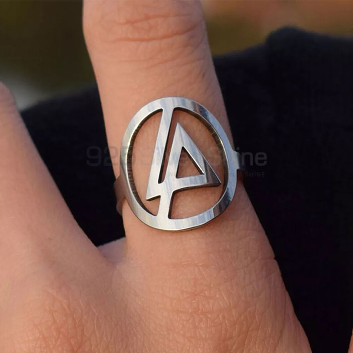 Handmade Linking Park Symbol Ring In Sterling Silver SMMR583_0
