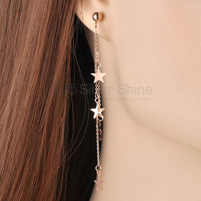 Handmade Long Chain Star Minimalist Earring STME484_1