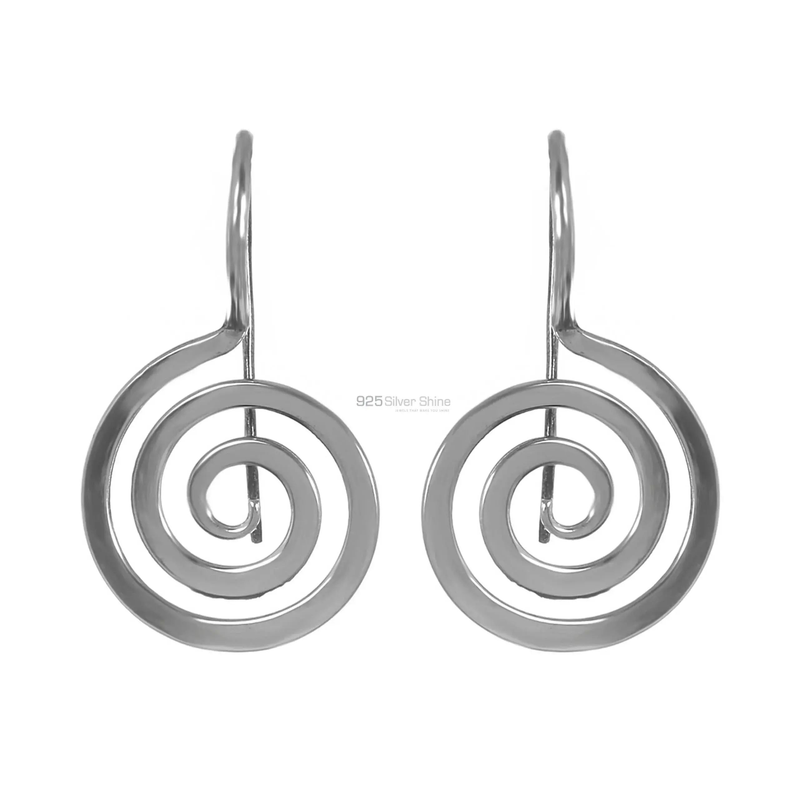 Handmade Meditation Sterling Silver Plain earring 925SE215_1