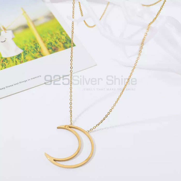 Handmade Moon Chain Necklace In 925 Sterling Silver MOMN390