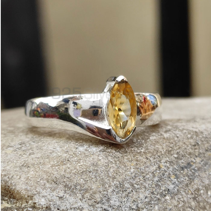 925 Silver Citrine Birthstone Rings For Women's SSR12