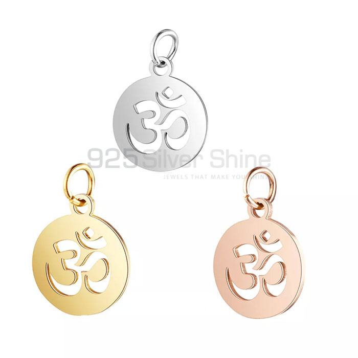 Handmade Om Symbol Charm Pendant In Sterling Silver SMMP578