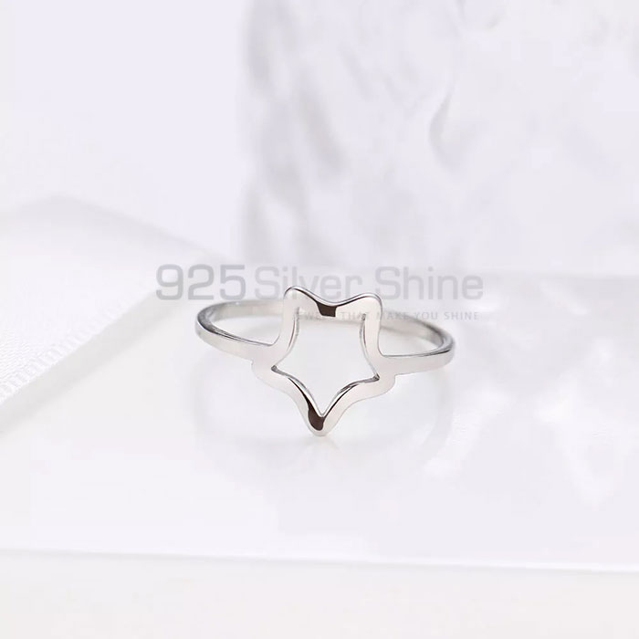 Handmade Outline Star Shape Minimalist Ring In Silver STMR537