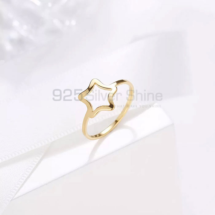 Handmade Outline Star Shape Minimalist Ring In Silver STMR537_1