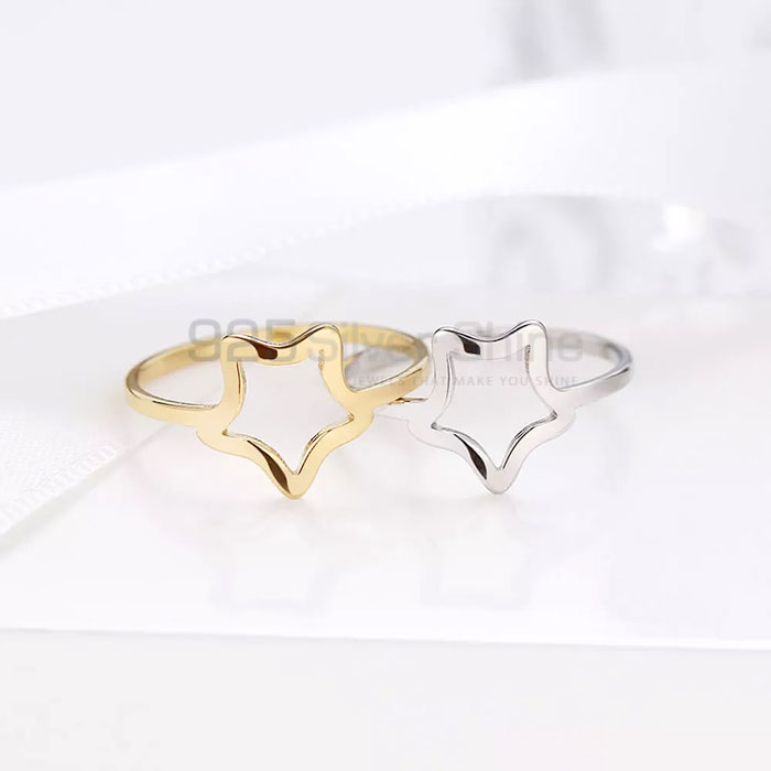 Handmade Outline Star Shape Minimalist Ring In Silver STMR537_2