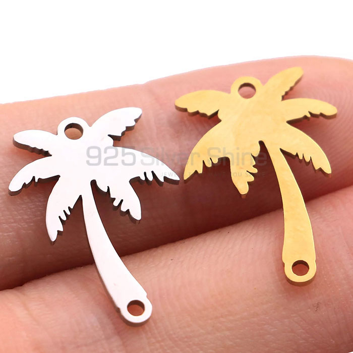 Handmade Palm Tree Minimalist Charm Pendant In 925 Silver TOLMP595